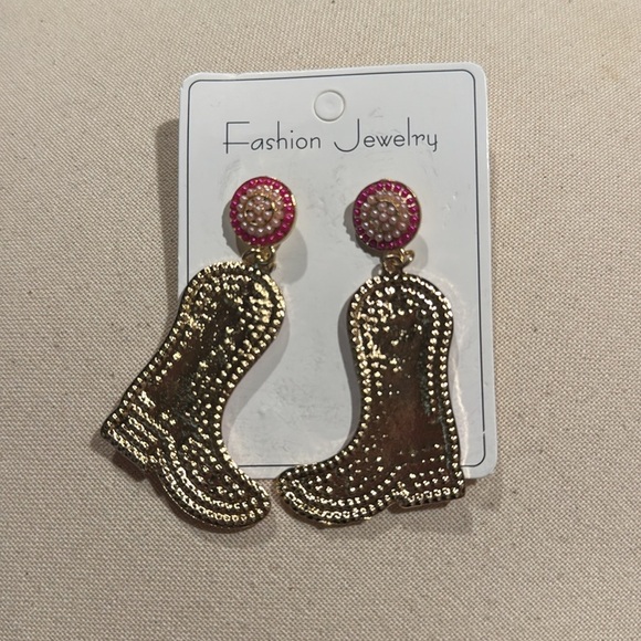 Howdy Cowboy Boot Bejeweled Earrings - Picture 2 of 3